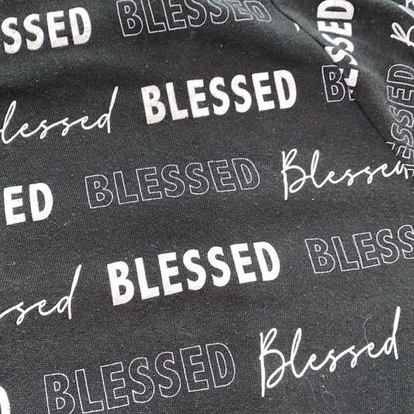 Rebellious One Blessed print sweatshirt size medium - Picture 4 of 6